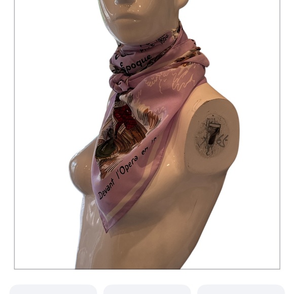 Vintage Cre’ation J. Franco Paris Scenic Souvenir Scarf Belle E’poque Print 31” - Picture 4 of 15